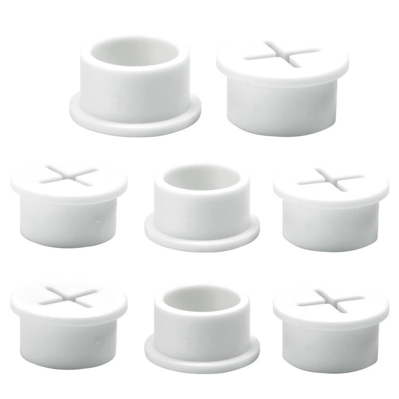 BOPOREAE Desk Grommet, 3/4 in 20 mm Silicone Rubber Grommets, White Desk Hole Cover for Cables, Flexible Wall Cord Pass Through Grommet for Office Table Computer Home Furniture Wire Organizer-8 Pcs - Image 1